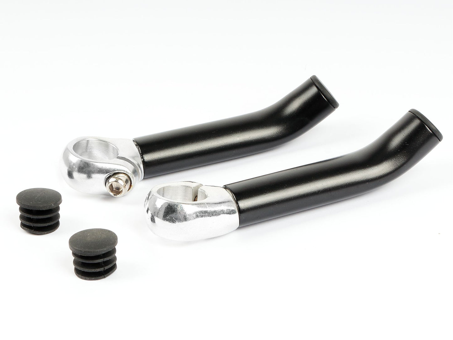 Kalloy bar ends aluminium gebogen zwart 120 mm voor MTB en trekkingfietsen