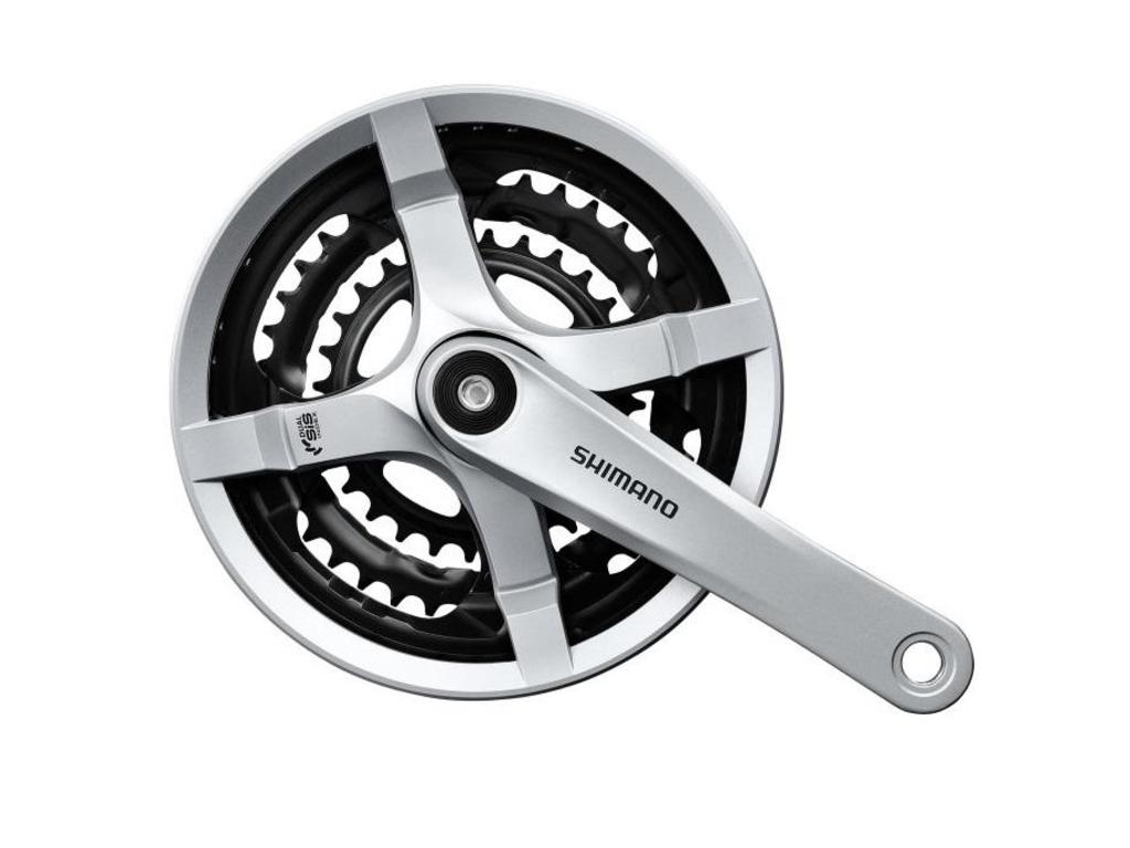 Shimano Tourney FC-TY501 crankset zilver 170 mm 48/38/28T met kettingbladbeschermer