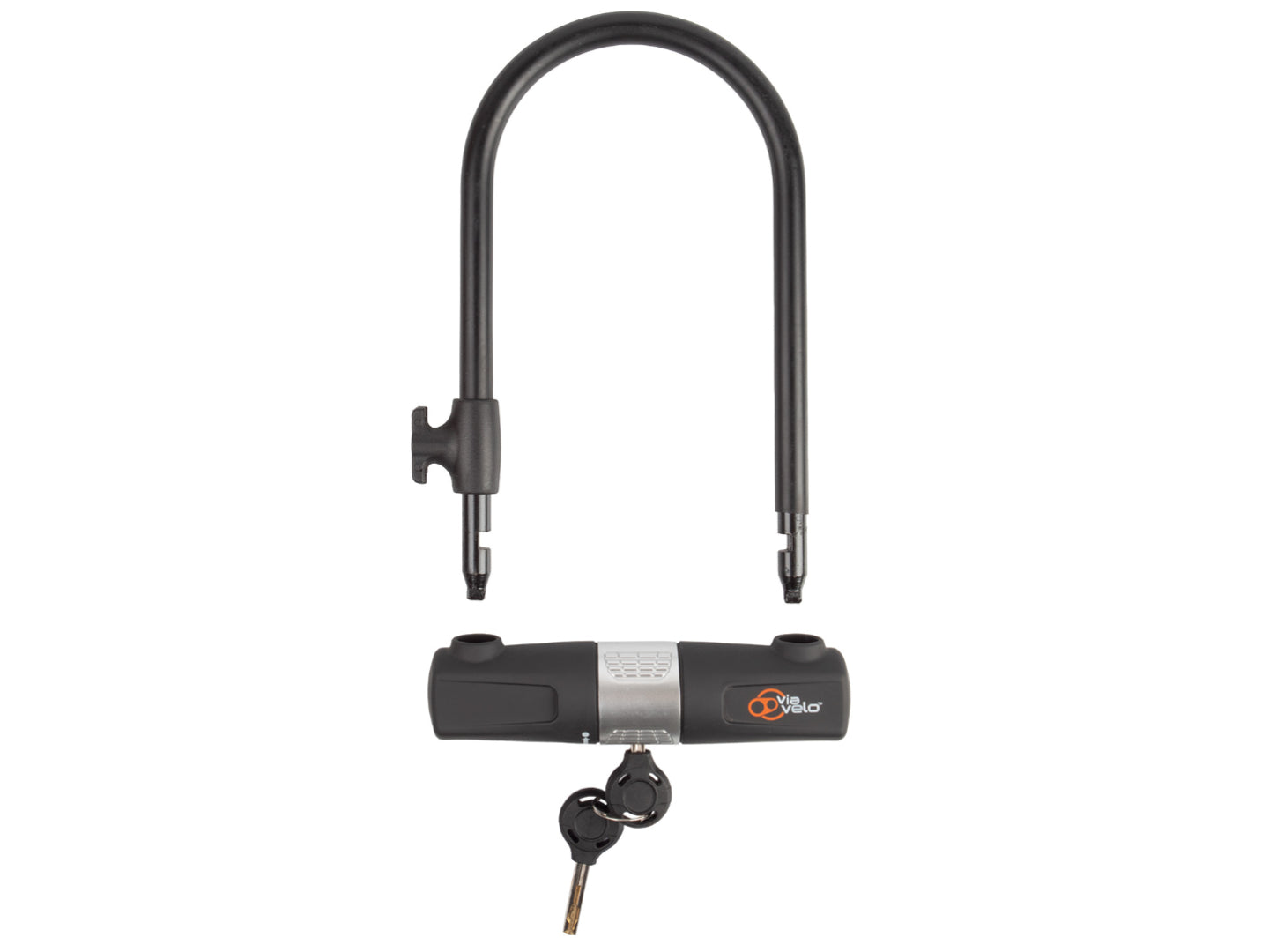 Via Velo U-Lock STD 100 zwart beugelslot gehard staal met kabel en houder