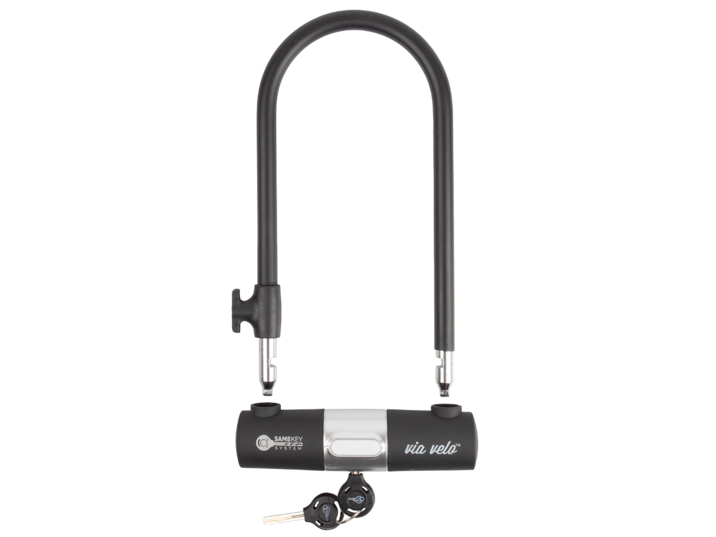 Via Velo U-Lock Classic 102 zwart gehard staal fietsslot met kabel en houder