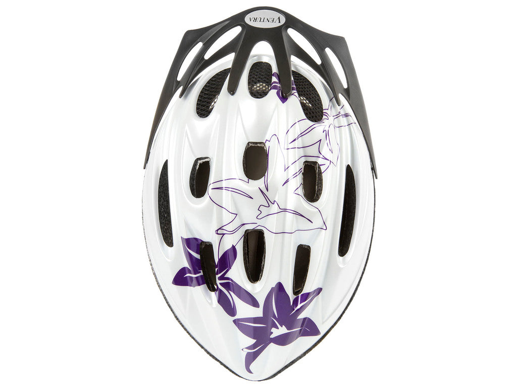 Mighty HELM fietshelm White Flower maat L 58–62 cm wit met bloemen