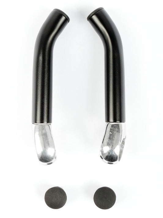 Kalloy bar ends aluminium gebogen zwart 120 mm voor MTB en trekkingfietsen