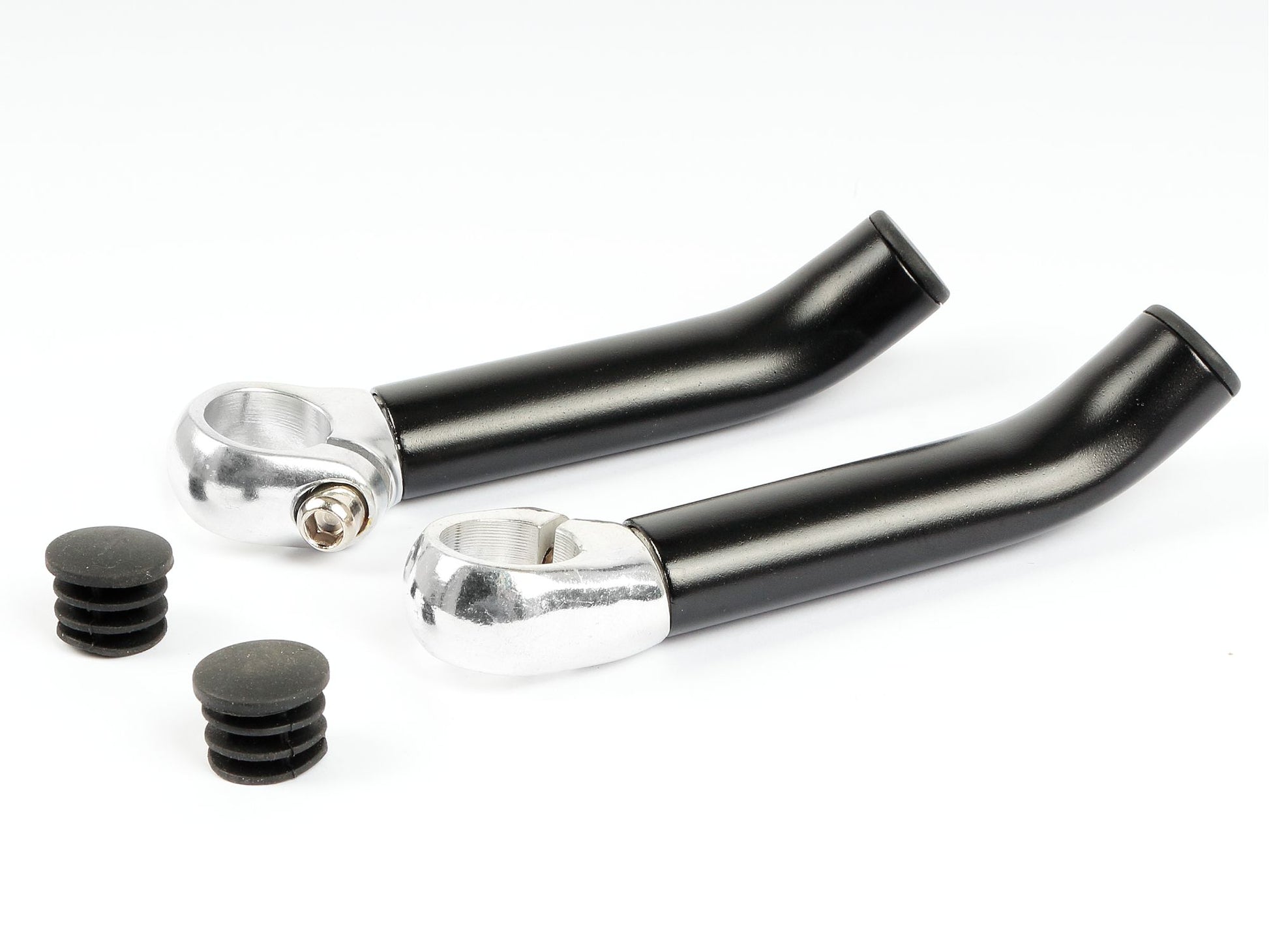 Kalloy bar ends aluminium gebogen zwart 120 mm voor MTB en trekkingfietsen