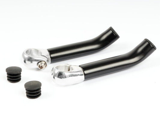 Kalloy bar ends aluminium gebogen zwart 120 mm voor MTB en trekkingfietsen