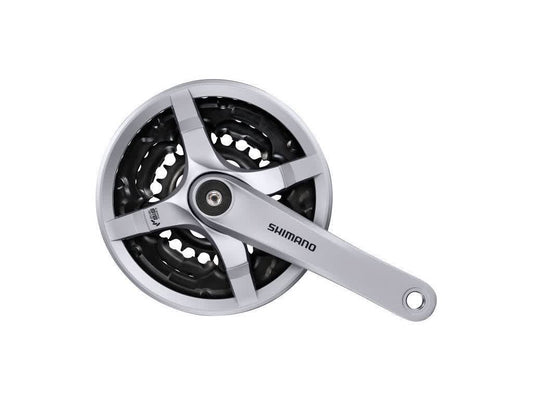 Shimano Tourney FC-TY501 crankset zilver 170 mm 42/34/24T met kettingbladbeschermer