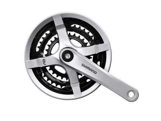 Shimano Tourney FC-TY501 crankset zilver 170 mm 48/38/28T met kettingbladbeschermer